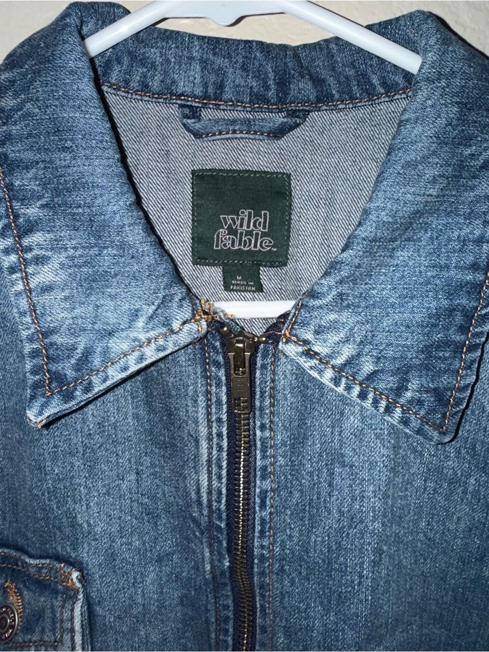 wild fable Blue Denim Zip-Front Jacket - Picture 3 of 5